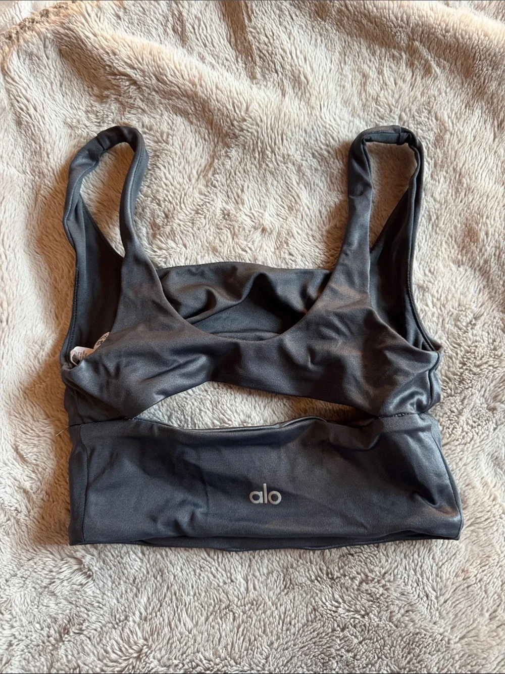 ALO Yoga Black Scoop-Back Sports Bra